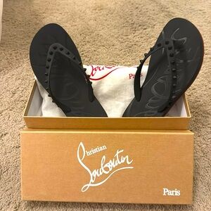 Christian Louboutin Donna Flip Flops Size 38 W/ Box and Dustbag